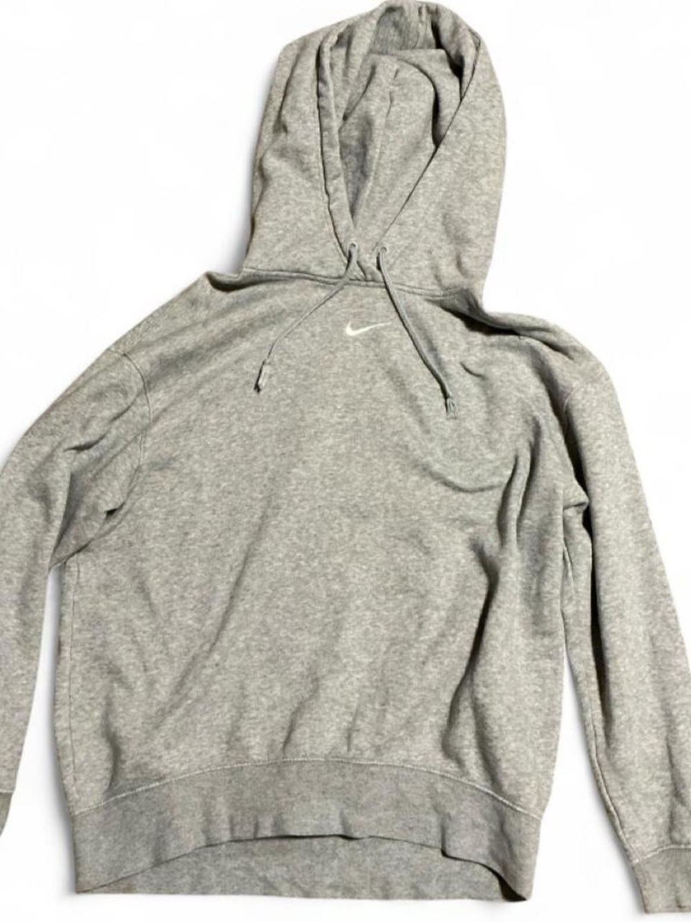 Nike Heather Gray Pullover Hoodie with White Swoosh